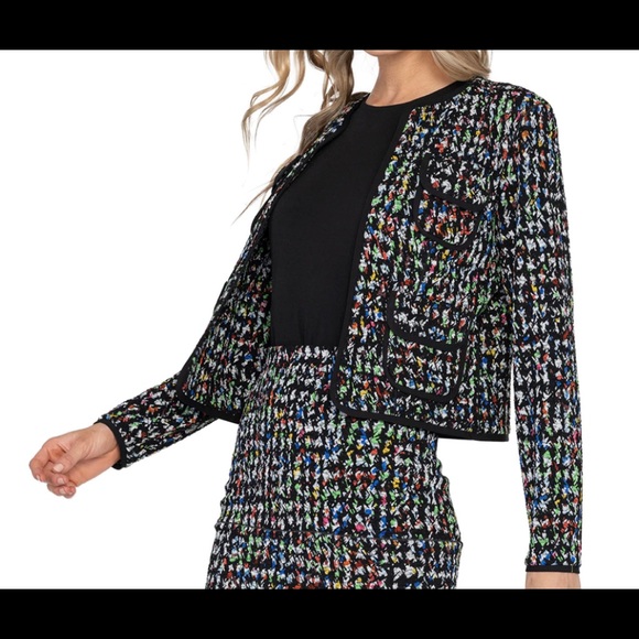 EVA VARRO SHORT COCO JACKET -INDIGO PEBBLES - Picture 1 of 5